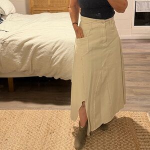 Zara Cream Asymmetrical Skirt